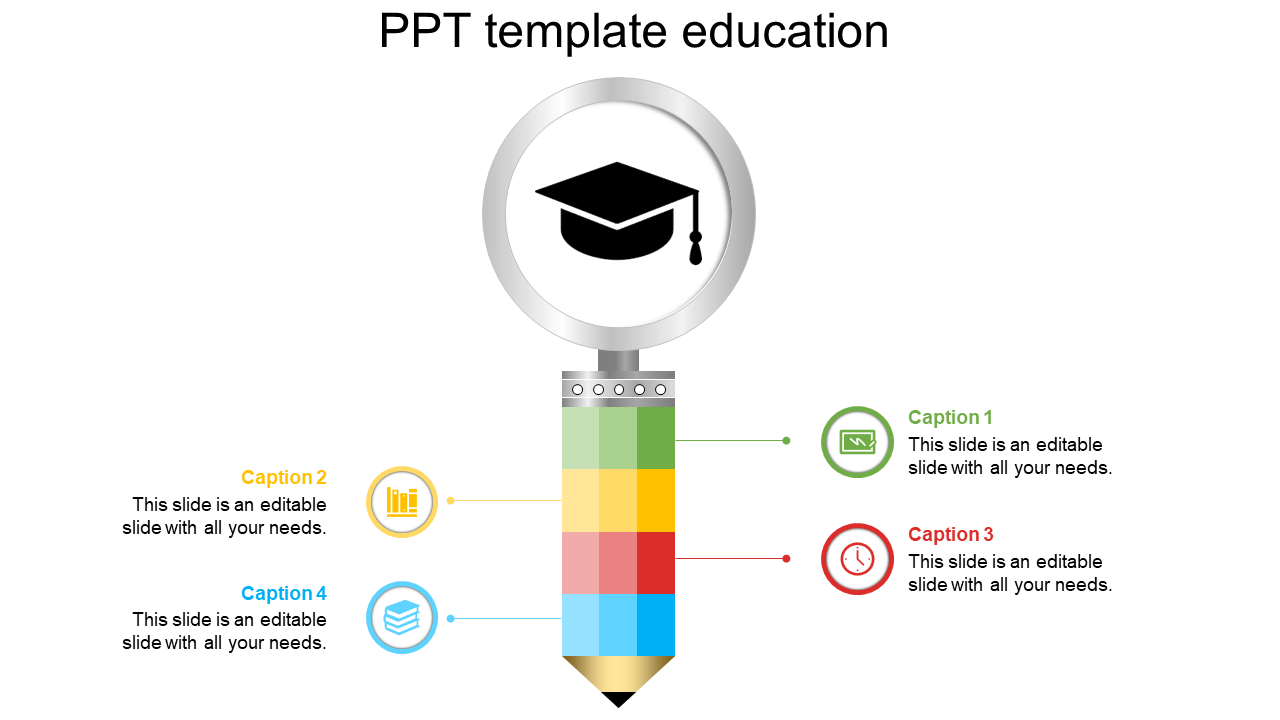 Our Predesigned PPT Template Education-Pencil Model